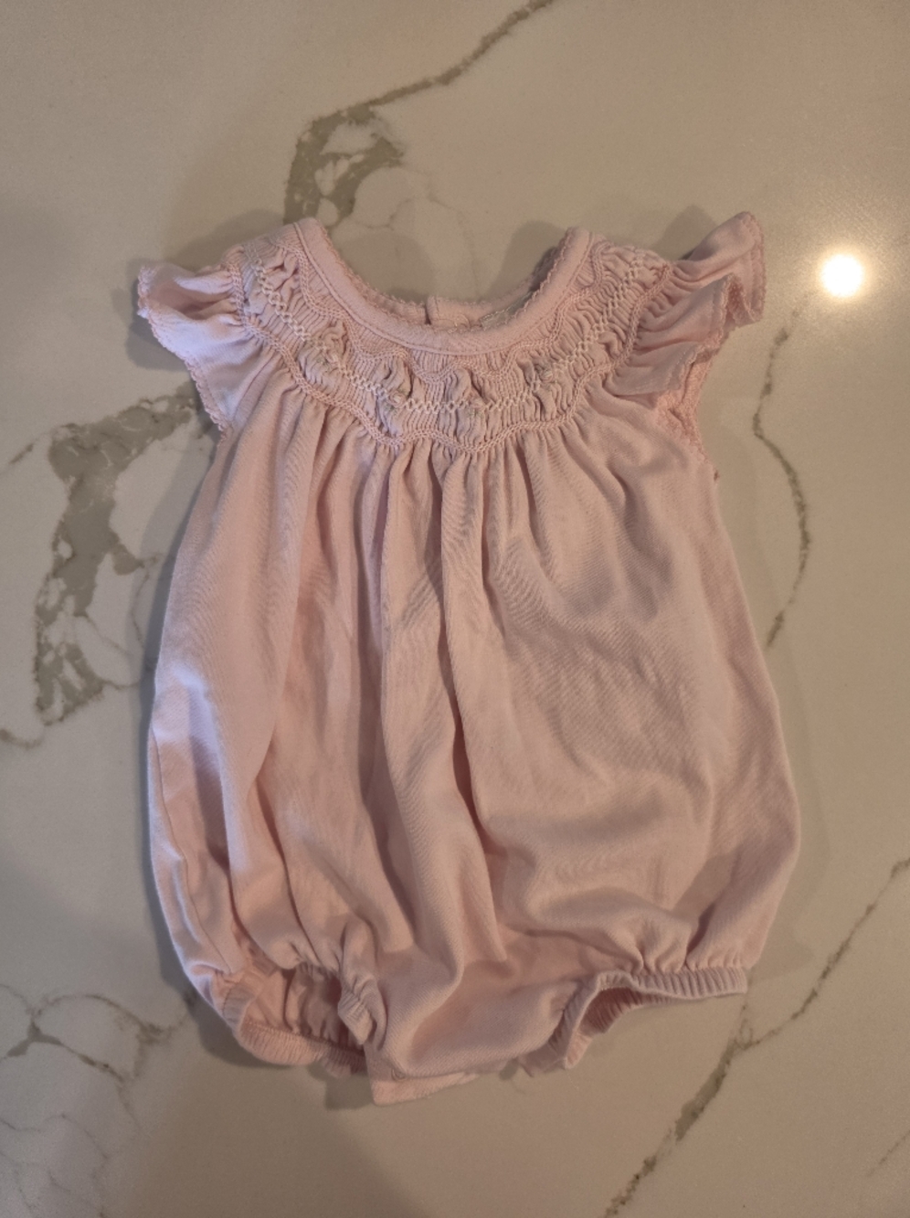 Magnolia Baby Pink Smocked Bubble Romper